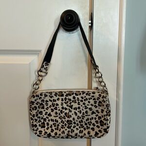 NWOT. Leopard print leather purse from free people.